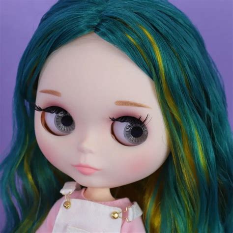 Nude Blythe Doll From Factory 12 Jointed Body Matte Face White Skin Black Hair EBay
