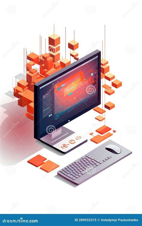 Monitor Do Computador Sentado Em Cima Da Mesa Ao Lado Do Teclado Ai