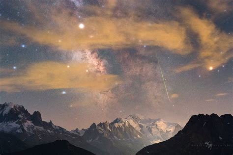 Apod 2018 September 15 Mont Blanc Meteor And Milky Way