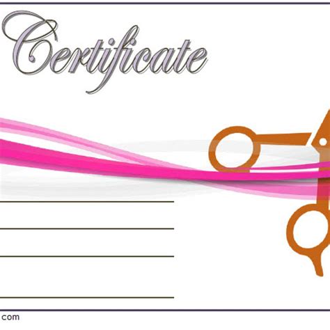 Hair Salon Gift Certificate Template Free Printable