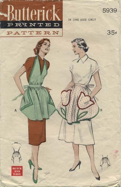 Vintage Apron Sewing Pattern Butterick Year One Size