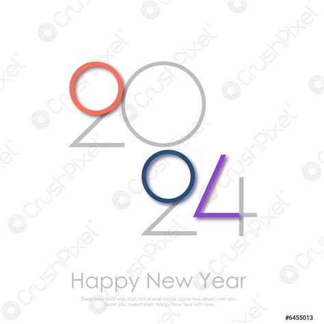2024 Typography Logo Design Concept Happy New Year 2024 Logo Stock