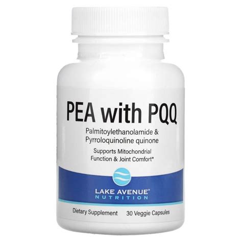 PEA (пальмитоилэтаноламид) + PQQ, Lake Avenue Nutrition, 30 капсул ...