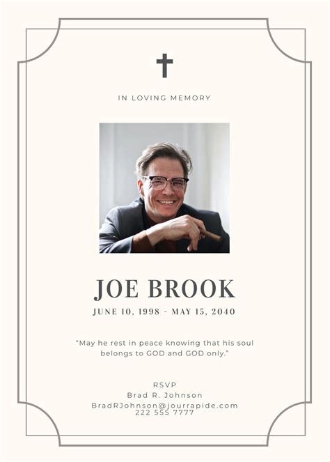 Free Funeral Card Templates, Editable and Printable