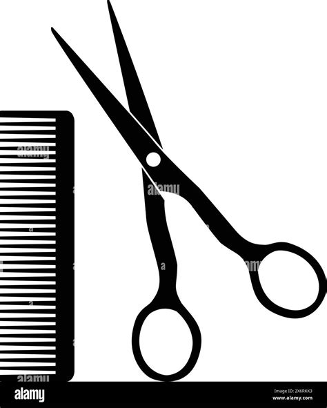 Scissor With Comb Sign Scissor With Comb Salon Symbol Scissors