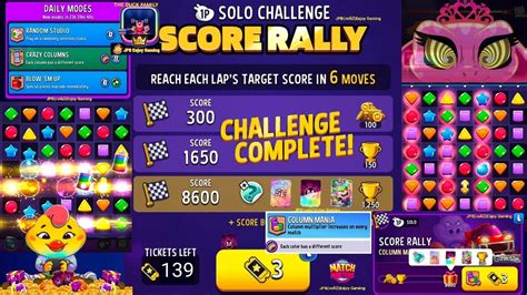 Solo Challenge Score Rally Move Column Mania Rainbow Score Blow