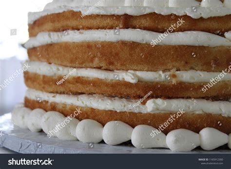 Naked Wedding Cake White Frosting Stock Photo 1165912300 Shutterstock