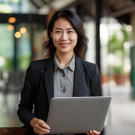 Premium Ai Image Business Women With Laptop