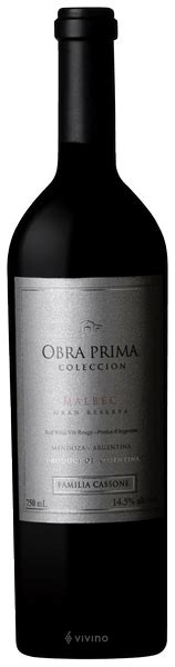 2012 Bodega Familia Cassone Obra Prima Colección Gran Reserva Malbec