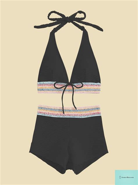 Stylish High Waist Halter Bikini Set