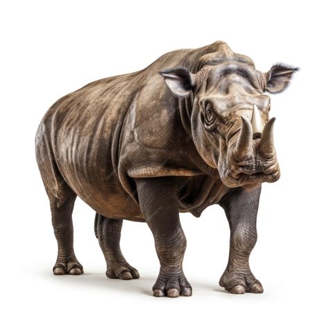 Premium Ai Image Uintatherium Isolated On White Background Generative Ai