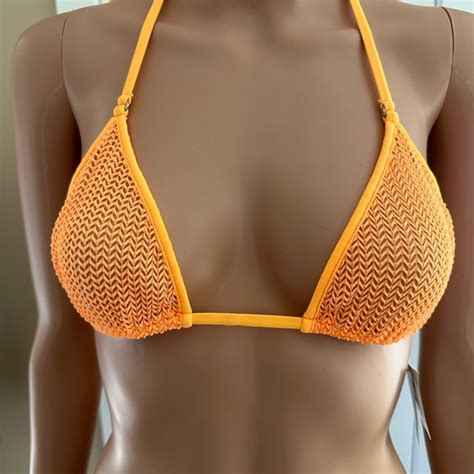 Wicked Weasel Swim Wicked Weasel 32 Microminimus Summer Heat Tri Top Bikini Orange Large