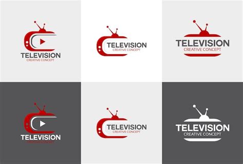 Premium Vector Television Logo Icon Vector Set