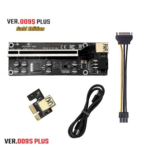 Riser Card Ver C Plus Pci E X Gold Edition Led