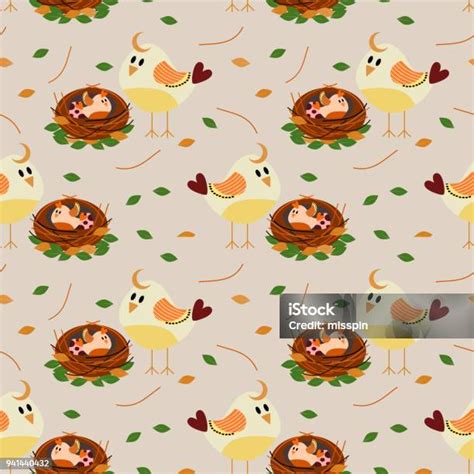 vektor pola mulus burung kecil  indah  sarangnya ilustrasi