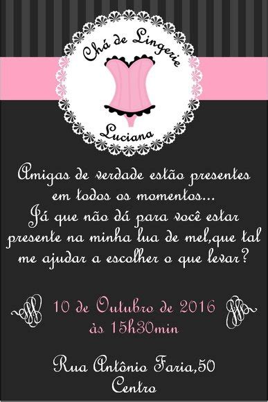 Convite Ch De Lingerie Modelo Elo Produtos Especiais
