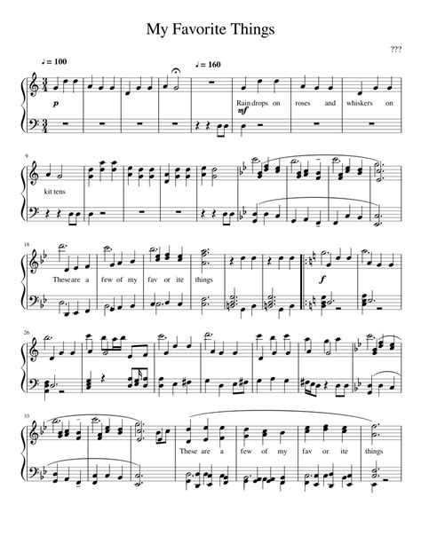 My Favorite Things Sheet Music For Piano Download Free In Pdf Or Midi