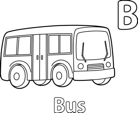 Bus Alphabet Abc Coloring Page B 10388075 Vector Art At Vecteezy