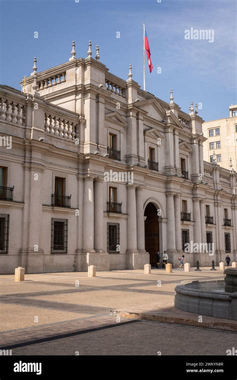 Facade Of Presidential Palace Historic Building In Santiago Chile