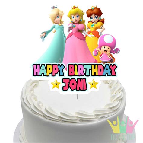 Princess Peach And Friends Personalised Cake Topper Tic Tac Top