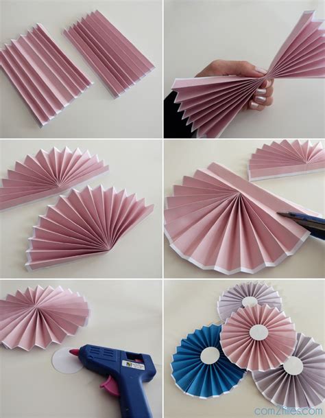 Diy Rosaces En Papier Pour Mur Color Papierrosetten Diy