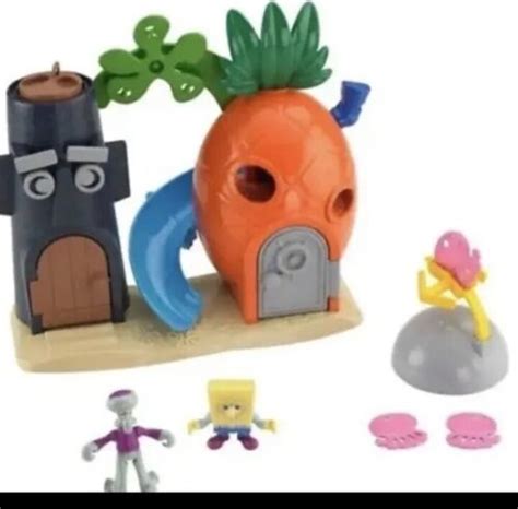 Fisher Price Imaginext Spongebob Bikini Bottom Playset Plus Spongebob Figures Nb