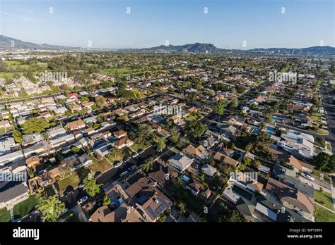 Aerial view of homes in the San Fernando Valley area of Los Angeles, California Stock Photo - Alamy