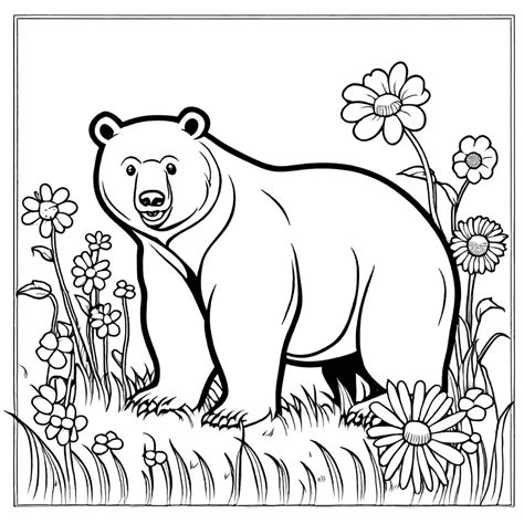 Brown Bear In The Forest Coloring Page Lulu Pages