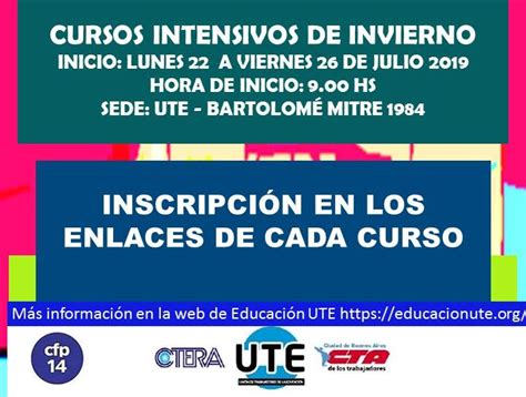 Cursos Intensivos de Invierno 2019 CFP 14 UTE Formación