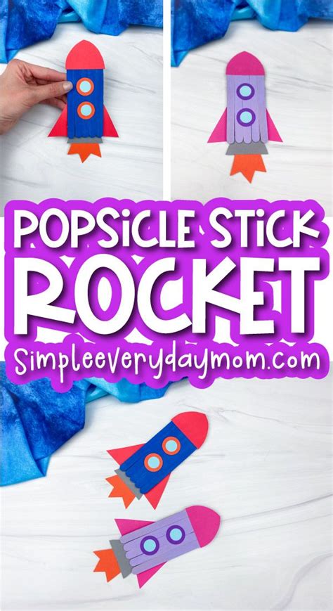 Rocket Popsicle Stick Craft For Kids Free Template Popsicle Stick