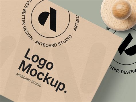 Online Paper Logo Mockup With A Stamp ⎯ Artboard Studio
