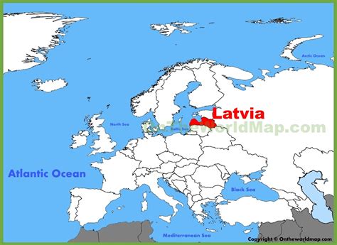 Latvia location on the Europe map - Ontheworldmap.com