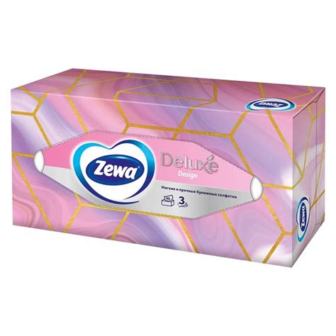 Косметические салфетки бумажные Zewa Deluxе Дизайн, 90шт купить в Минске