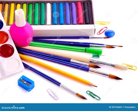 School art supplies stock image. Image of instrument - 20752683