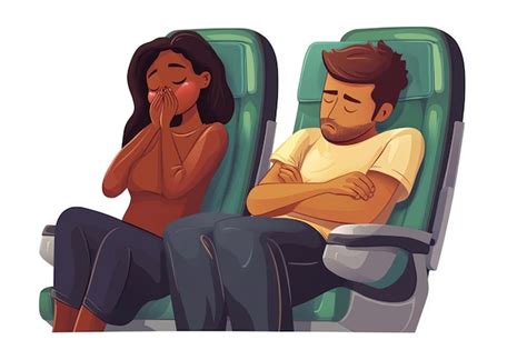 Black Woman Airplane Seat Crying Premium Ai Generated Vector