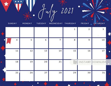 July Calendar 2025 Printable Free Rania Lily
