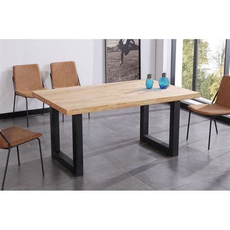 Mesa Comedor Fija Loft Roble Salvaje Negro X Mueblesparamicasa