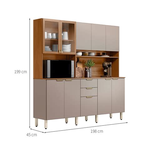 Cozinha Compacta Amora Portas Gavetas Am Ndola E Nude