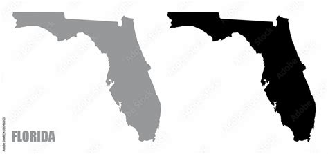 Florida Silhouette Maps Stock Vector Adobe Stock
