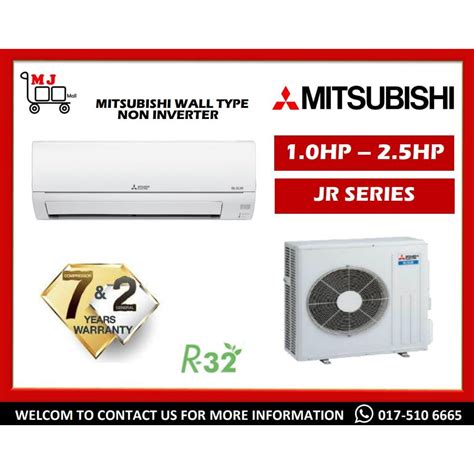 Mitsubishi Wall Mounted R Non Inverter Aircond Jr Series Hp