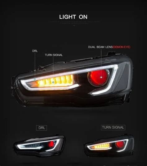 Лед фари Lancer 10 ланцер 10 з червоною лінзою, тюнінг: 15 500 грн ...