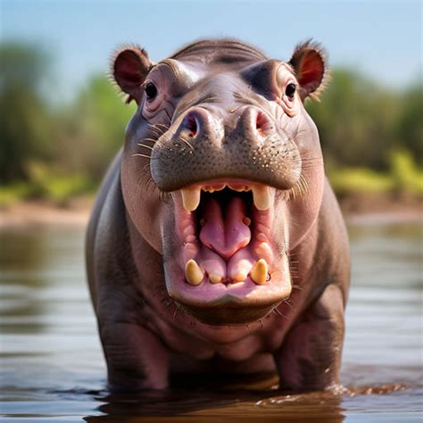 An Open Mouthed Cute Hippo By 이나은 Playground