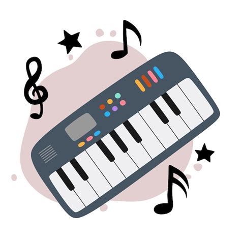 Premium Vector Musical Keyboard Instrument Clipart Cartoon Style