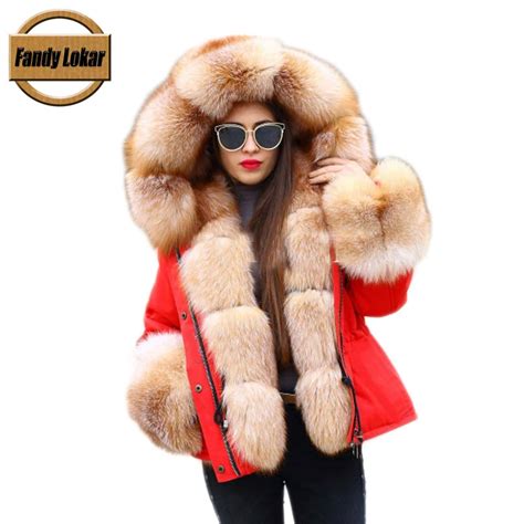 Fandy Lokar FL Winter Women Jacket Fur Parka Fashion Real Fox Fur Parka ...