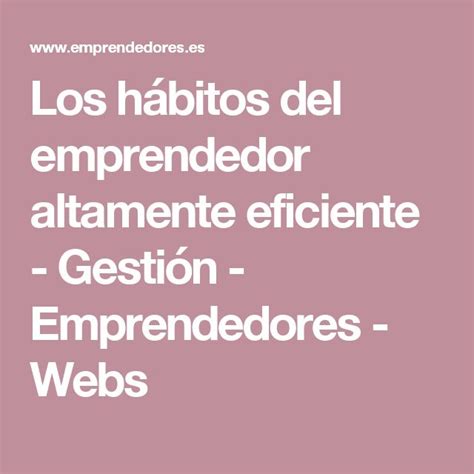 The Words Los Habitos Del Empreendedor Alterente Effiiente Gestion