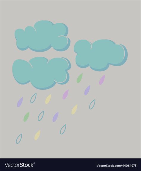 Three Clouds And Rain Royalty Free Vector Image