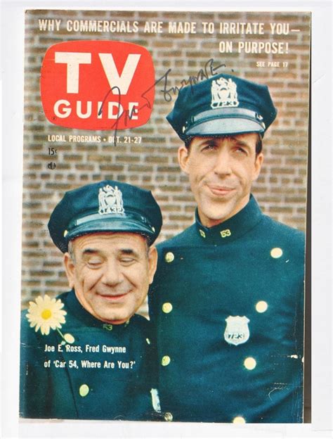 Fred Gwynne Signed Tv Guide October 21 1961 Car 54 Where Are You With