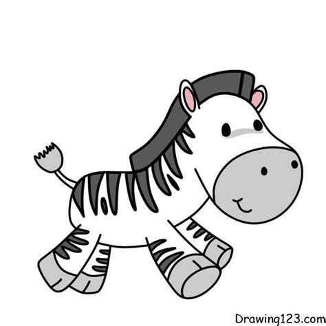 How To Draw A Cartoon Zebra