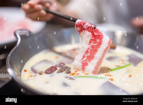 Spicy Duck Blood Soup Hot Pot Taiwanese Cuisine Stock Photo Alamy