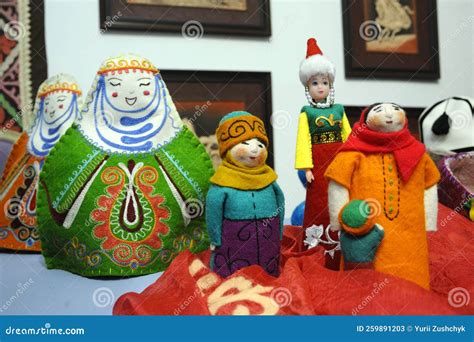 Traditional Kazakh Toys, Made of Felt, Placed on a Table Editorial ...